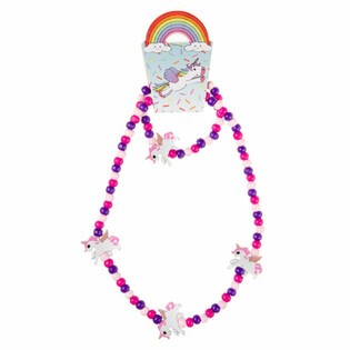 Parure Collier et Bracelet Licorne en Bois pour Enfants (Lot de 48)