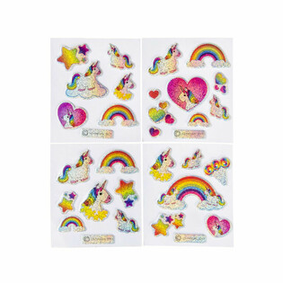 AUTOCOLLANTS PAILLET&Eacute;S - LICORNE (100 pi&egrave;ces)