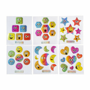 AUTOCOLLANTS PAILLETÉS - MODÈLE : SMILEY (100 pcs)