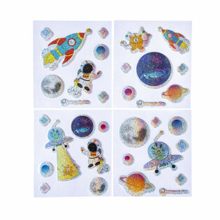AUTOCOLLANTS PAILLETTES - MOD&Egrave;LE : ESPACE / SPACE (100 pcs)