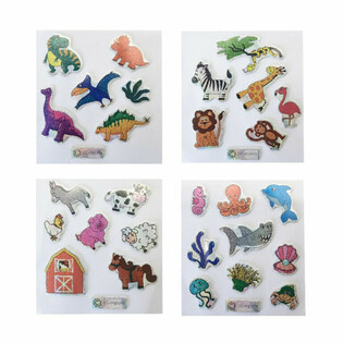 Stickers Pailletés - Modèle : Mix Animaux (100 pcs)