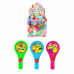 Jeu de Paddle Bat Smiley - Pr&eacute;sentoir (96 pcs)