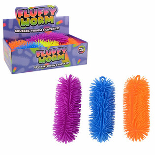 Grand Ver Fluffy 22 cm - Présentoir Assorti (12 pcs)