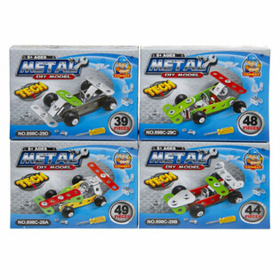Kit de construction de voiture de course en m&eacute;tal (Pr&eacute;sentoir 24 pcs)