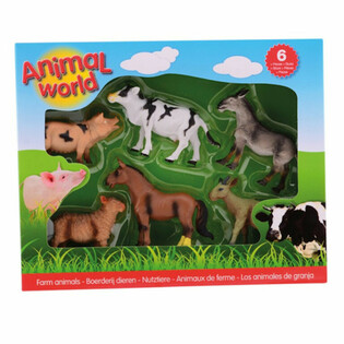 ANIMAL WORLD - COFFRET DE 6 FIGURINES D'ANIMAUX DE LA FERME (1 pc)
