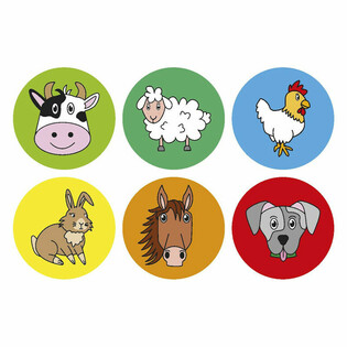 Peluche Animaux de la Ferme - Diam&egrave;tre 10 cm (48 pcs)