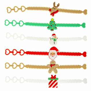 Bracelets de No&euml;l en silicone pour enfants (12 pi&egrave;ces)