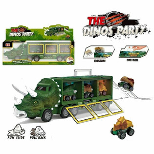 CAMION DINOSAURE AVEC 3 VOITURES DINO - COFFRET CADEAU