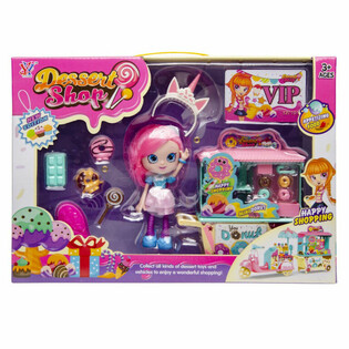 COFFRET BOUTIQUE DE DONUTS AVEC POUPÉE ET ACCESSOIRES - BOÎTE CADEAU DE LUXE (2 pcs)