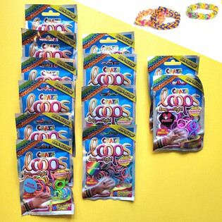 CRAZE LOOPS LOOM - POCHETTES SURPRISES - EN PRÉSENTOIR (12 pièces)