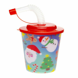 Gobelets de Noël / Pots de Glace avec Paille (12 pièces)