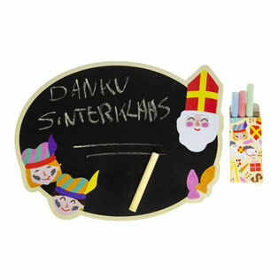 Ardoise de Saint-Nicolas avec bo&icirc;te de craies (24 pcs.)