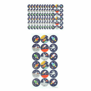 AUTOCOLLANTS FUN - ESPACE / SPATIAL - 18 STICKERS PAR FEUILLE (10 pcs)