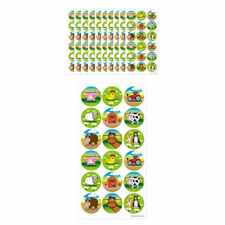 STICKERS RIGOLOS - ANIMAUX DE LA FERME - 18 STICKERS PAR FEUILLE (10 pcs)