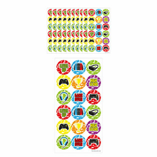Autocollants Gamer Fun - 10 Planches de 18 Stickers