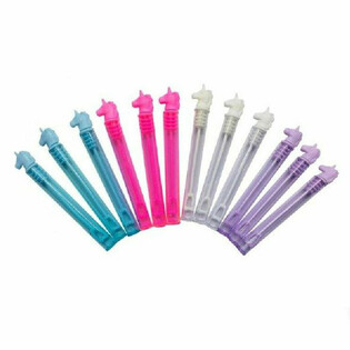 B&acirc;tons de bulles de savon Licorne color&eacute;s (1 pack de 12 pcs)