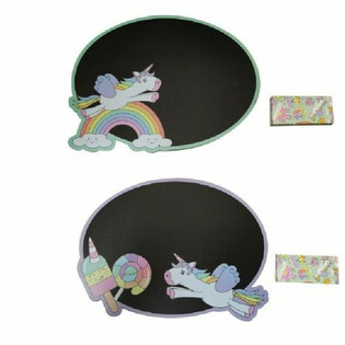 Ardoise Licorne avec Craies (Pr&eacute;sentoir de 24)