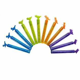 Baguettes &agrave; bulles dinosaures color&eacute;es (Pack de 12)