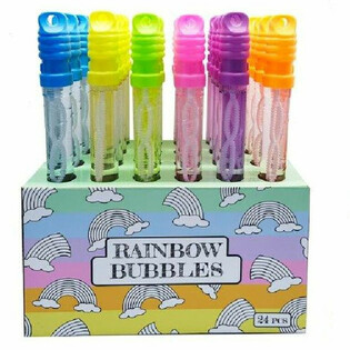 Grand B&acirc;ton de Bulles de Savon Arc-en-Ciel - Pr&eacute;sentoir (24 pcs)