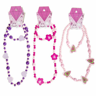 Set Collier + Bracelet en Bois pour Enfant (48 pcs)
