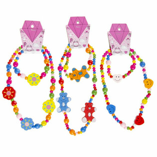 Ensemble Collier et Bracelet en Bois pour Enfants (48 pcs.)