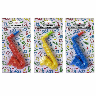 Saxophone Jouet - 16 cm - Couleurs Vari&eacute;es - Lot de 12 sur Carte