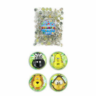 M&eacute;lange de Balles Rebondissantes Animaux de la Jungle - &Oslash; 3,3 cm (100 pcs)