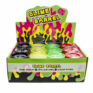 SLIME COLORÉ EN BARIL DANS PRÉSENTOIR (12 pcs.)