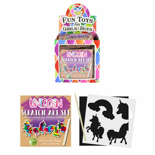 ECO FRIENDLY - Papier à Gratter Magique Licorne en Display (108 pcs)