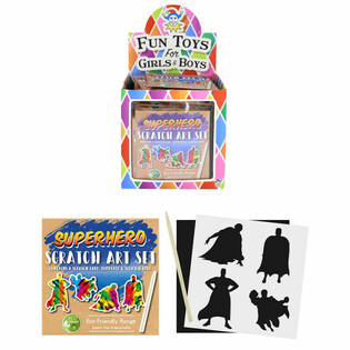 Pr&eacute;sentoir Papier &agrave; Gratter Magique &Eacute;co-responsable Super-h&eacute;ros (108 pcs.)