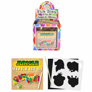Papier &agrave; Gratter &Eacute;COLOGIQUE : Animaux de la Jungle (Display 108 pcs)