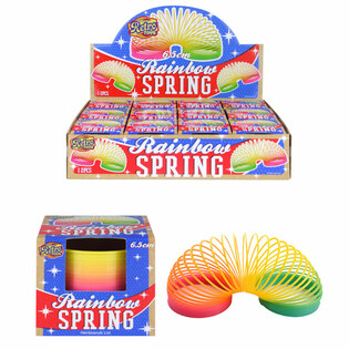 RETRO TOYS - SPIRALE ARC-EN-CIEL &Oslash; 6,5 CM EN PR&Eacute;SENTOIR (12 pcs)