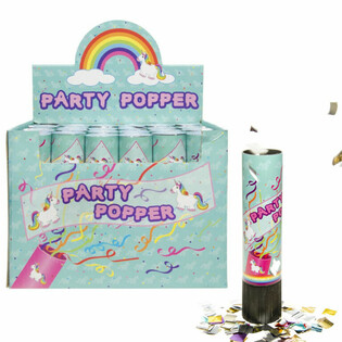 CANON À CONFETTI PARTY - LICORNE - PRÉSENTOIR (48 pièces)