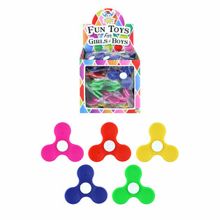 SPINNERS EN PLASTIQUE EN PR&Eacute;SENTOIR - COULEURS MIXTES (100 pcs)