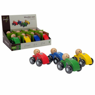 Voitures en Bois JOUECO - En Présentoir (8 Pièces)