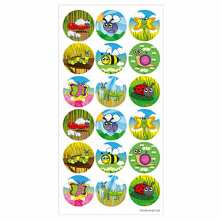 AUTOCOLLANTS FUN - INSECTES - 18 STICKERS PAR FEUILLE (10 pcs)