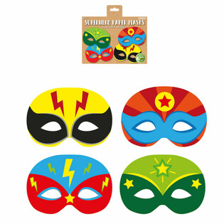 ECO FRIENDLY - MASQUES DE SUPER-H&Eacute;ROS EN PAPIER (Lot de 12)