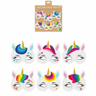 &Eacute;CO-RESPONSABLE - MASQUES EN PAPIER LICORNE (12 pi&egrave;ces)