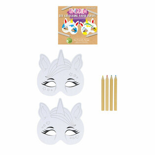 ECO FRIENDLY - Colorie tes propres masques de licorne (12 sets)