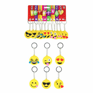 Porte-cl&eacute;s Smiley Mix (12 pi&egrave;ces)