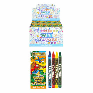 Sets de 4 Crayons de Cire - Mod&egrave;le : Dinosaure en Pr&eacute;sentoir (120 pcs.)