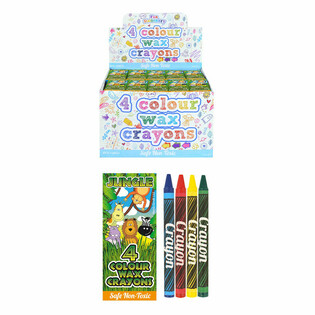 Sets de 4 Crayons de Cire 'Animaux de la Jungle' - Pr&eacute;sentoir (120 pcs)