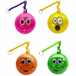 BALLE SMILEY AVEC CORDE / BALLE BUNGEE &Oslash;23 cm (10 pcs)