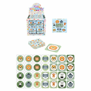 Mini-jeux de memory - Animaux de la jungle - Pr&eacute;sentoir (64 pcs)