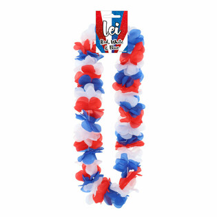Collier Hawaïen - Rouge / Blanc / Bleu (12 pcs.)