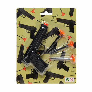 Pistolet &agrave; 3 Ventouses sur Carte (12 pcs)