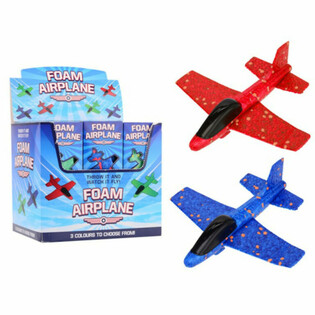 AVION EN MOUSSE 17 CM - EN PR&Eacute;SENTOIR (18 pcs)
