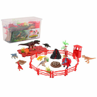 SET DE JEU DINOSAURES DANS SA BO&Icirc;TE DE RANGEMENT (1 pce)
