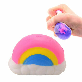 Balle anti-stress Licorne Arc-en-ciel en Présentoir (12 pièces)