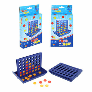 Jeu PUISSANCE 4 - Dim. 13x9,5 cm en Bo&icirc;te Cadeau (6 pcs)